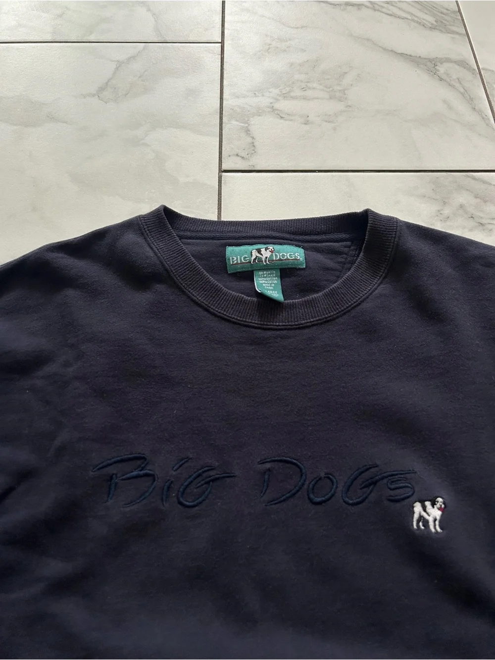 Vintage 90’s Big Dogs Dark Navy Embroidered Crewneck Sweatshirt - Picture 2 of 4
